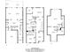 Detailed floor plan showcasing the layout of the home's three floors, including room dimensions and features at 1074 Heyward Way, Alpharetta, GA 30009