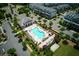 Aerial view showcasing a resort-style pool and lounge area within a vibrant community at 1074 Heyward Way, Alpharetta, GA 30009