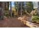Backyard with privacy fence, mature trees, and a peaceful garden area at 5 Renfroe Ct, Decatur, GA 30030