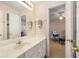 Bathroom featuring single vanity and view of the bedroom at 5 Renfroe Ct, Decatur, GA 30030