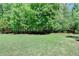 Spacious backyard featuring a well-maintained lawn, mature trees, and a decorative fence for privacy and beauty at 1263 Whisperwood Ln, Lawrenceville, GA 30043