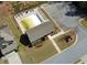 Aerial view of the community pool with adjacent parking and landscaping at 158 Grove Meadow Dr, Acworth, GA 30101
