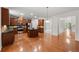 A modern kitchen boasts wooden cabinets, stainless steel appliances, and an island at 5484 Stone Cove Sw Dr, Atlanta, GA 30331
