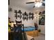 Fun bedroom with a ceiling fan, hardwood bed frame, decor and a Batman theme at 6193 Charring Cross Ct, Lithonia, GA 30058