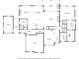 Detailed floor plan of the house, showcasing kitchen, living room, bedrooms, and garage at 214 Kenneth Drive, Alpharetta, GA 30009