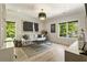 Inviting living room with hardwood floors, large windows, and an open, airy atmosphere at 214 Kenneth Drive, Alpharetta, GA 30009