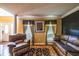 Inviting living room with leather furniture, decorative rug, and natural light streaming through the windows at 2253 Carrington Dr, Ellenwood, GA 30294