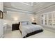 Elegant bedroom featuring tray ceilings, large windows, and neutral tones create a calming retreat at 1160 Lake Shore Overlook, Alpharetta, GA 30005