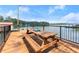 Lakeside deck with picnic table perfect for outdoor entertaining and enjoying the view at 4290 Bobbins Way, Cumming, GA 30041