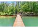 Wooden dock leading to a scenic lakeside seating area perfect for relaxation at 4290 Bobbins Way, Cumming, GA 30041
