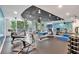 Spacious gym area with cardio equipment, weights, and floor mats for exercise at 860 Peachtree Ne St # 2815, Atlanta, GA 30308