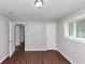 The bedroom offers wood floors and a closet at 5326 Highway 5, Douglasville, GA 30135