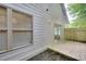 Backyard with a deck, sliding glass door, and string lights at 70 Gardenia Nw Dr, Atlanta, GA 30314
