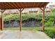 A cozy covered patio looks out onto a small yard with a view of neighboring decks at 3505 Chattahoochee Summit Se Ln # 25, Atlanta, GA 30339