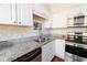 Stylish kitchen featuring granite counters, stainless steel appliances and white tiled backsplash at 20 Marietta St. Nw #12D, Atlanta, GA 30303