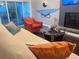 Cozy living room features an eye-catching accent wall and a comfortable seating area at 3629 Embry Cir, Atlanta, GA 30341