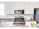 Bright kitchen featuring a stainless steel gas range and microwave above at 1426 Memorial Se Dr, Atlanta, GA 30317