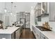 Modern kitchen featuring stainless steel appliances, a large island, and sleek gray cabinetry at 2316 Echelon Ln, Smyrna, GA 30080