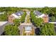 Aerial view of buildings and green spaces in the Smyrna Market Village town center at 2316 Echelon Ln, Smyrna, GA 30080