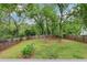 A well-maintained backyard featuring a lush green lawn surrounded by a wooden fence and mature trees at 2864 White Oak Dr, Decatur, GA 30032