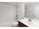 Well-maintained bathroom with a shower-tub combo and modern fixtures at 4150 Cedar Bridge Walk, Suwanee, GA 30024