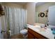 Functional bathroom with a vanity, toilet, and shower/tub combination at 1116 Silverbrooke Dr, Powder Springs, GA 30127