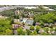 Overhead capture of a neighborhood featuring a community pool, surrounded by lush trees and greenery at 3921 Upland Way, Marietta, GA 30066