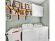 Efficient laundry room with washer, dryer, shelving, and utility sink at 3921 Upland Way, Marietta, GA 30066