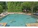 Community swimming pool with surrounding lounge chairs and mature landscaping at 4750 Spring Wood Trce, Cumming, GA 30041