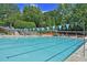 Large community pool with lounge chairs and shade trees is perfect for relaxation and recreation at 4750 Spring Wood Trce, Cumming, GA 30041