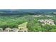 Panoramic aerial showcases homes among tree-filled landscape with a golf course winding through the neighborhood at 413 Horizon Trl, Canton, GA 30114