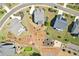 Aerial view showing backyard landscaping and neighborhood layout at 413 Horizon Trl, Canton, GA 30114