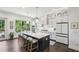 Modern kitchen with a large island, white cabinets, quartz countertops, and stainless steel appliances at 476 Springer Nw Bnd, Marietta, GA 30060