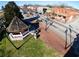 Beautiful aerial view of downtown area with a brick road and quaint gazebo at 728 Brittany Ct, Stone Mountain, GA 30083