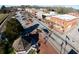 Aerial view of downtown street featuring vintage buildings and railway tracks at 728 Brittany Ct, Stone Mountain, GA 30083