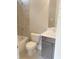 Modern bathroom featuring tiled walls, a combination shower-tub, and updated fixtures at 3355 Hillshire Dr, Cumming, GA 30028