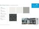 Spec design features of a home exterior showcasing siding, trim, brick, and roof color options at 301 Sobeck Way, Canton, GA 30115