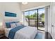 Inviting bedroom with a comfortable bed and access to a private outdoor patio at 2660 Peachtree Nw Rd # 4G, Atlanta, GA 30305