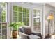 Bright sitting area featuring a bay window with a view of lush greenery at 4979 Shadow Glen Ct, Dunwoody, GA 30338