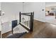 Beautiful staircase with dark wood treads and white risers leads to the upper level at 4979 Shadow Glen Ct, Dunwoody, GA 30338
