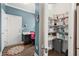 View of the office nook with built in desk, adjacent to the walk-in pantry with abundant shelving at 357 Ridgewood Trl, Canton, GA 30115