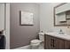 Modern bathroom boasts a stylish vanity, decorative mirror, and updated fixtures at 1468 Briarwood Ne Rd # 703, Atlanta, GA 30319