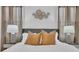 Close up of a main bedroom featuring a decorative accent wall and lamps at 701 Smith St, Atlanta, GA 30310