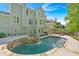 Inviting backyard with a private pool, spa and beautiful home exterior at 120 Generals Pl, Canton, GA 30114