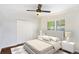 Cozy bedroom with neutral tones, ceiling fan, large closet, and window views at 3378 Lavista Dr, Atlanta, GA 30354