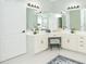 Elegant bathroom featuring double vanity, ample counter space, and designer mirror at 436 Westlake Nw Dr, Marietta, GA 30064