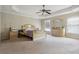 Main bedroom with trey ceilings, carpet flooring, and windows that provide natural light at 1520 Ethans Way, Mcdonough, GA 30252