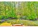An impressive view of the backyard with lush greenery and mature trees at 2644 Nutwood Trce, Duluth, GA 30097