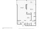 Detailed floor plan showing layout of apartment with living room, bedroom, kitchen and bathroom at 3338 Peachtree Ne Rd # 1010, Atlanta, GA 30326