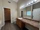 Large bathroom vanity with tub and shower at 16 Grandview Ct, Powder Springs, GA 30127